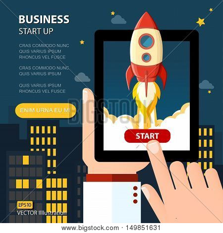 Start Up Business Strategy Growth Planning Concept. Vector illustration