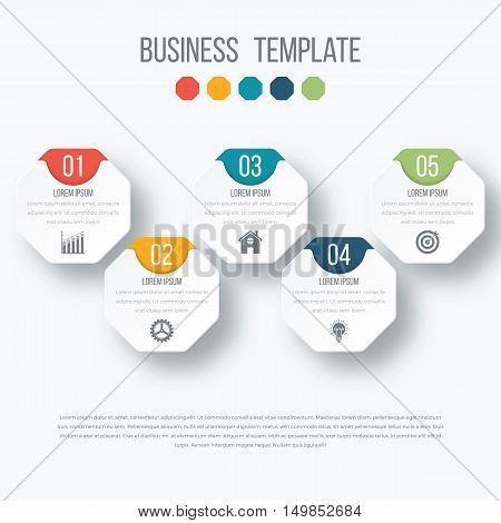 Vector illustration infographics five options. Stock vector