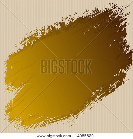 Golden ink spot on the cardboard grunge cardboard texture background. Gold ink splash vector design abstract background template. Vector illustration stock vector.