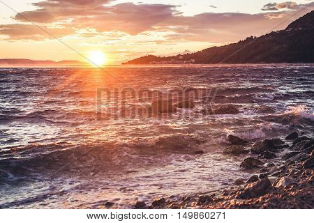 Sun Setting In Croatia