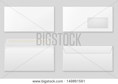 Blank paper envelopes set. Vector EPS10 illustration.