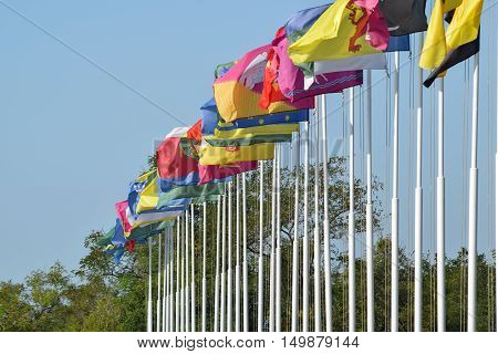 Number Of Different Flags With Coats Of Arms And Banners