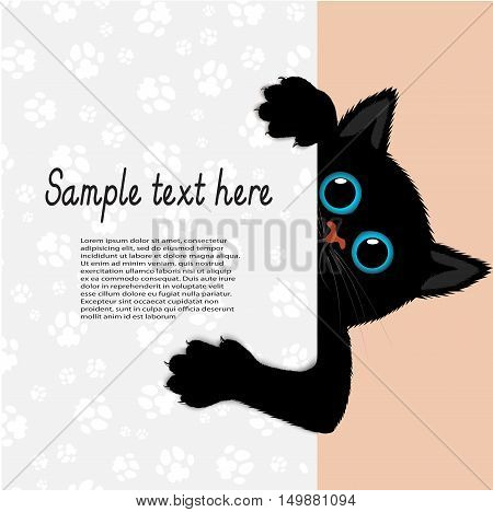 On the image it is presented playful kitten represents a banner a vector illustration