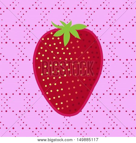Strawberry vector illustration. Patch badge clip-art strawberry.