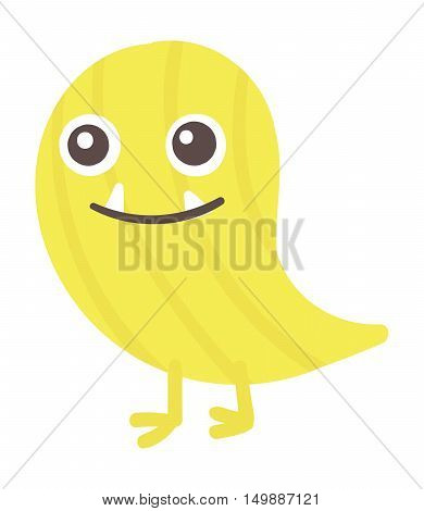 Cute monster color character funny design element. Humour emoticon fantasy monster unique expression sticker isolated. Alien sticker vector fantasy monster paint crazy animals.