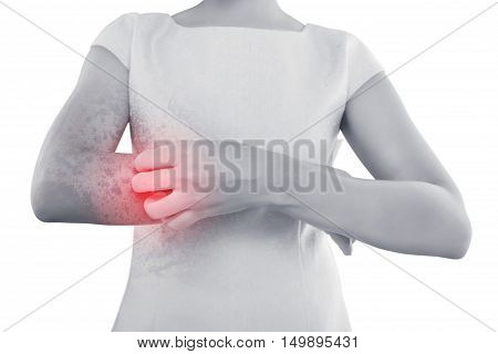 People scratch the itch with hand Wrist Itching Concept with Healthcare And Medicine.