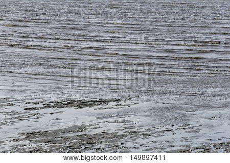 sea coast or seaboard in a low tide time at Thailand.