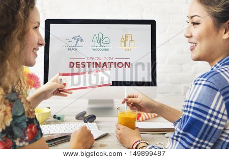 Booking Hotel Reservation Travel Destination Concept
