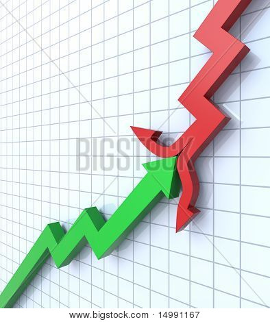 Green arrow graph going up