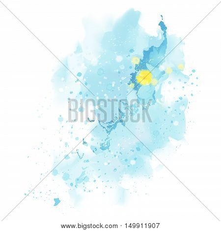 vector map of Palau Water color paint