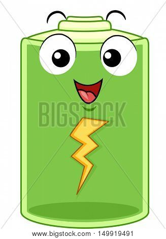 Mascot Illustration of a Happy Battery Pack Regaining its Energy After Being Recharged