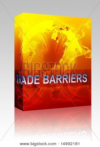 Software Paket Feld Handel Hindernisse Globalisierung freien internationalen Handel Wirtschaft Abbildung mit