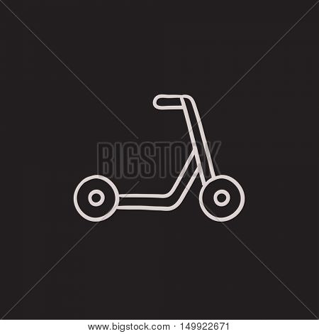 Kick scooter vector sketch icon isolated on background. Hand drawn Kick scooter icon. Kick scooter sketch icon for infographic, website or app.