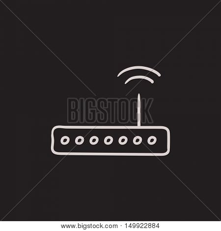 Wireless router vector sketch icon isolated on background. Hand drawn Wireless router icon. Wireless router sketch icon for infographic, website or app.