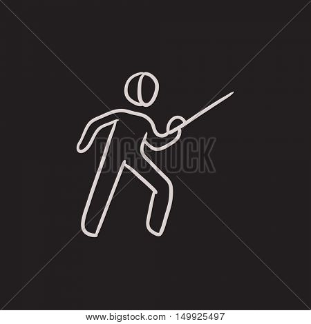 Fencing vector sketch icon isolated on background. Hand drawn Fencing icon. Fencing sketch icon for infographic, website or app.