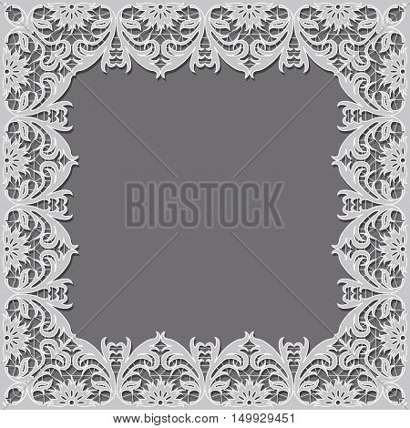 frame in the shape of a square of embroidered cutwork