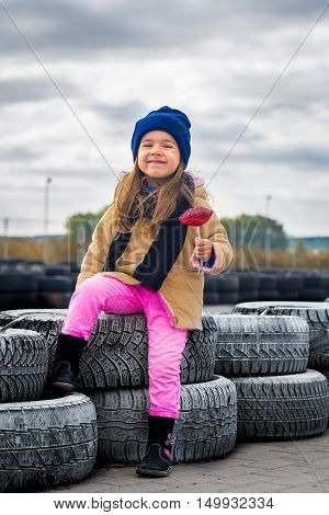 Beautiful Stylish Little Girl With Glasses