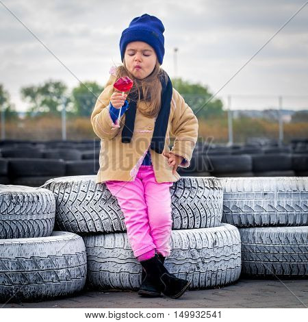 Beautiful Stylish Little Girl With Glasses