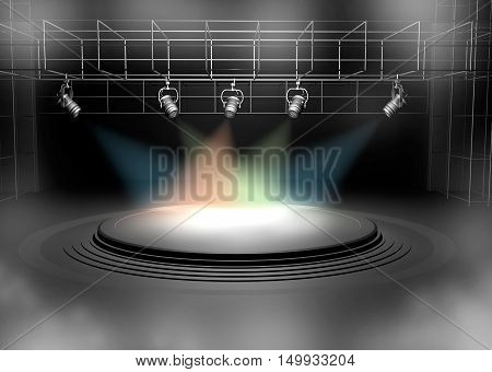 Concert scene lighting against a dark background