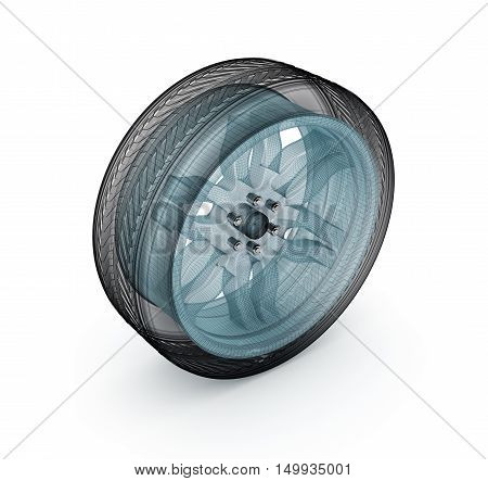 Wheel wire model. My own design.isolated on white