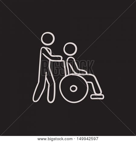 Nursing care vector sketch icon isolated on background. Hand drawn Nursing care icon. Nursing care sketch icon for infographic, website or app.