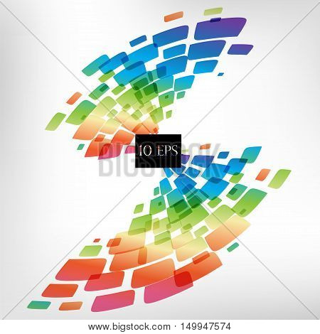 Abstract background, colorful geometric square elenents on white background