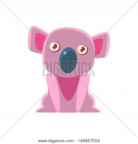 Koala Bear Toy Exotic Animal Drawing. Silly Childish Illustration Isolated On White Background. Funny Animal Colorful Vector Sticker.