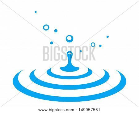 abstract water drop splash with blue dribble