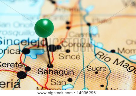 Sahagun pinned on a map of Colombia