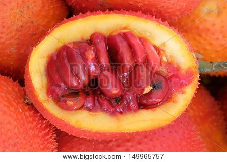 Gac fruit Baby Jackfruit Spiny Bitter Gourd Sweet Grourd or Cochinchin Gourd