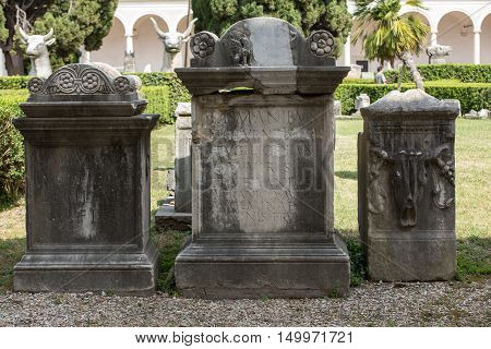 ROME, ITALY - JUNE 12, 2015: The baths of Diocletian (Thermae Diocletiani) in Rome. Italy