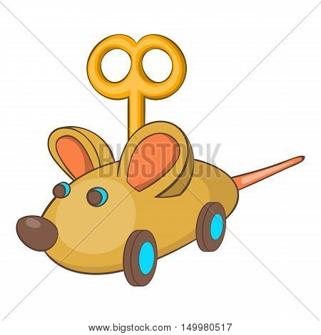 Clockwork mouse icon in cartoon style isolated on white background vector illustration