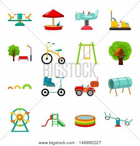 Play garden set icons in cartoon style. Big collection of play garden vector symbol.