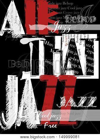 Vintage Jazz Poster Background. Vector illustration. Retro poster