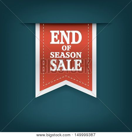 End of season sales ribbon elements. Sale bookmarks with text for websites or e-shops. Advertising promotional sticker. Eps10 vector illustration.