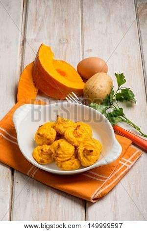 duchesse pumpkin and potatoes