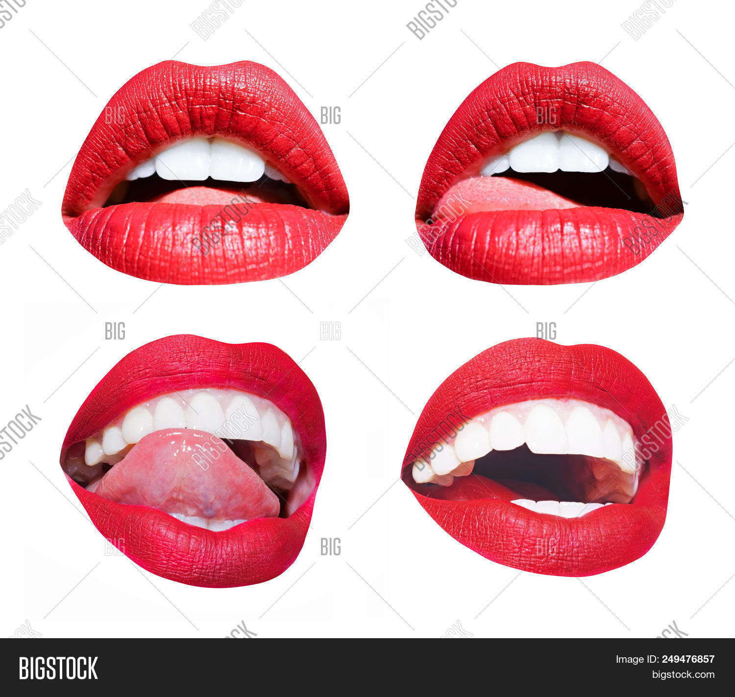 Different Lips Set Emotions Sexy Tongue And Licking White Lips Different Lips Set Emotions Sexy Tongue And Licking White Lips