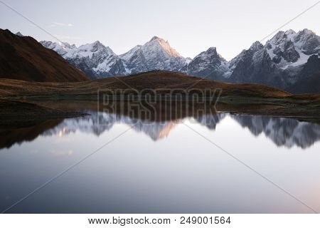Mountain Lake Koruldi. Main Caucasian ridge. Zemo Svaneti, Georgia. Near the town of Mestia