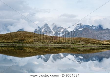 Mountain Lake Koruldi. Main Caucasian ridge. Zemo Svaneti, Georgia. Near the town of Mestia