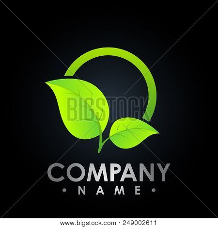 Eco Logo With Leaf Symbol, Colored Test Tube With Fresh Green Leaf Logo, Bio Eco Logo Vector