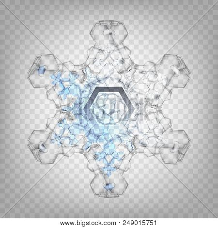Stock Vector Illustration Realistic Snowflake. Isolated On A Transparent Background. Fall Of Snow. F