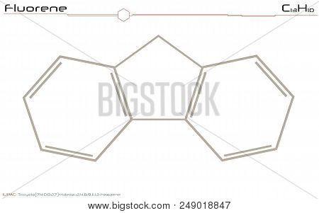 Large And Detailed Infographic Of The Molecule Of Fluorene.