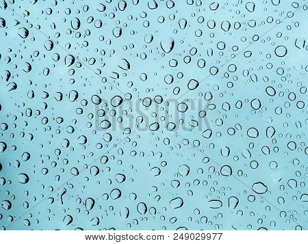 A Water Droplets On Glass For Background