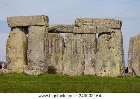 Stonehenge, Salisbury, Uk- 04 May 2014: Stonehenge An Ancient Prehistoric Stone Monument. It Was Bui