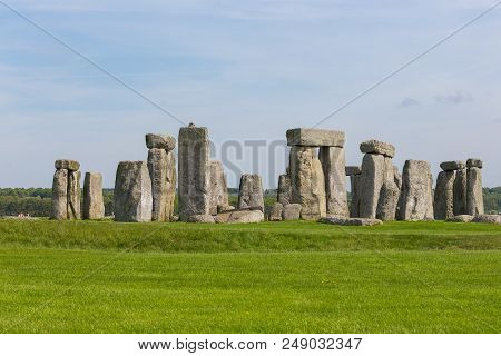 Stonehenge, Salisbury, Uk- 04 May 2014: Stonehenge An Ancient Prehistoric Stone Monument. It Was Bui