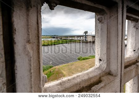 View From Tower Over The Delta Area Of The River Ijssel At The Height Of The Ramspol Bridge Between 