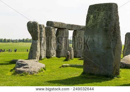 Stonehenge, Salisbury, Uk- 04 May 2014: Stonehenge An Ancient Prehistoric Stone Monument. It Was Bui