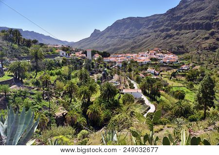 Mountain Village Fataga Is One From Most Popular Tourist Places To Visit In Gran Canaria, Spain. Als