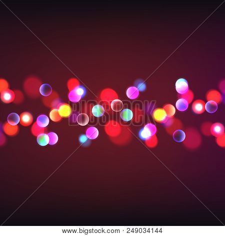 Stock Vector Illustration Abstract Background Bokeh. Blurred Focus, Christmas Lights. Many Lights, B