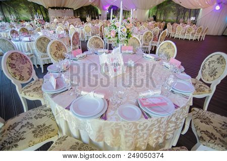 The Banquet Hall With Round Tables